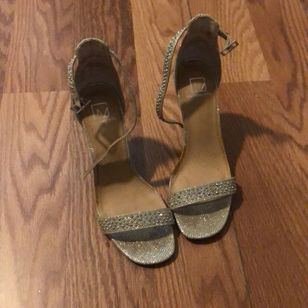 Silverish Goldish rhinestoned heels